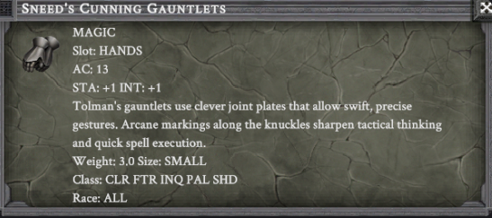 SNEED'S CUNNING GAUNTLETS item card